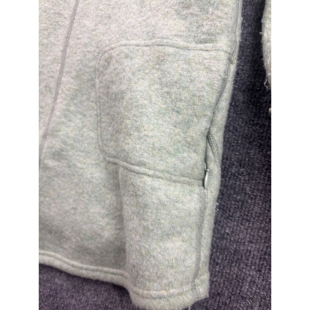 Smartwool Hudson Trail Pullover Women Small Green Wool Blend Fleece Funnel Neck - Picture 9 of 9